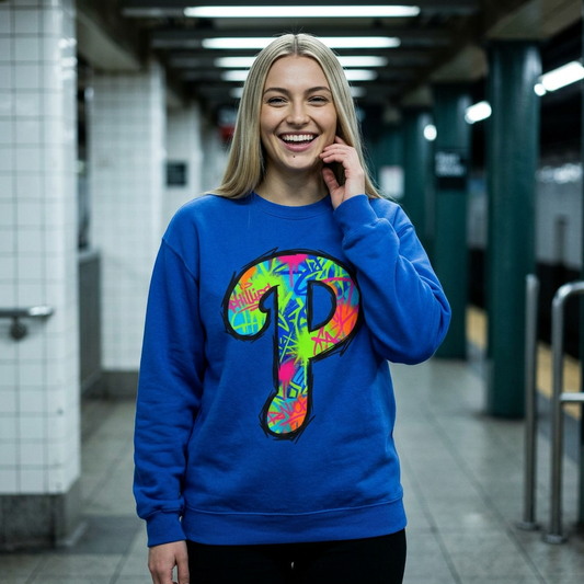 'P' 80s Retro Crewneck Sweatshirt