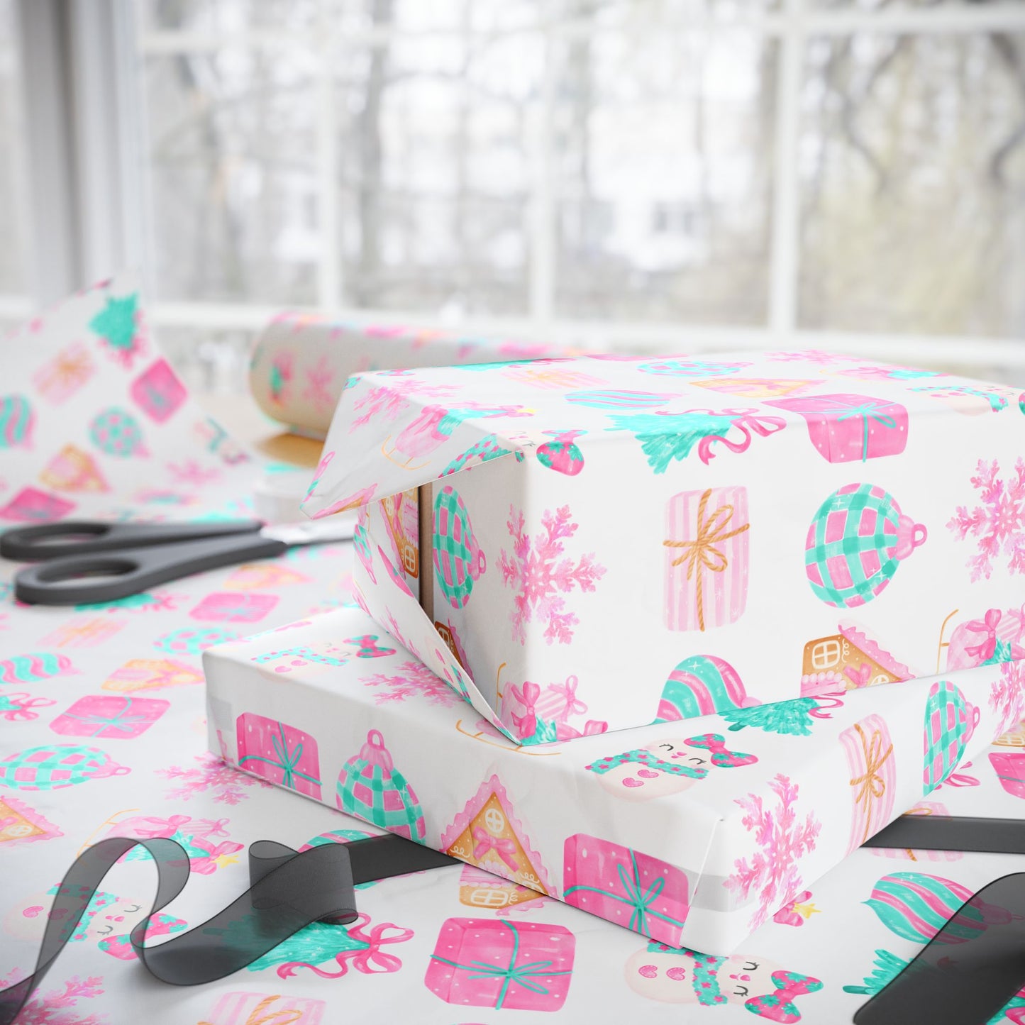 Pink Christmas Wrapping Papers