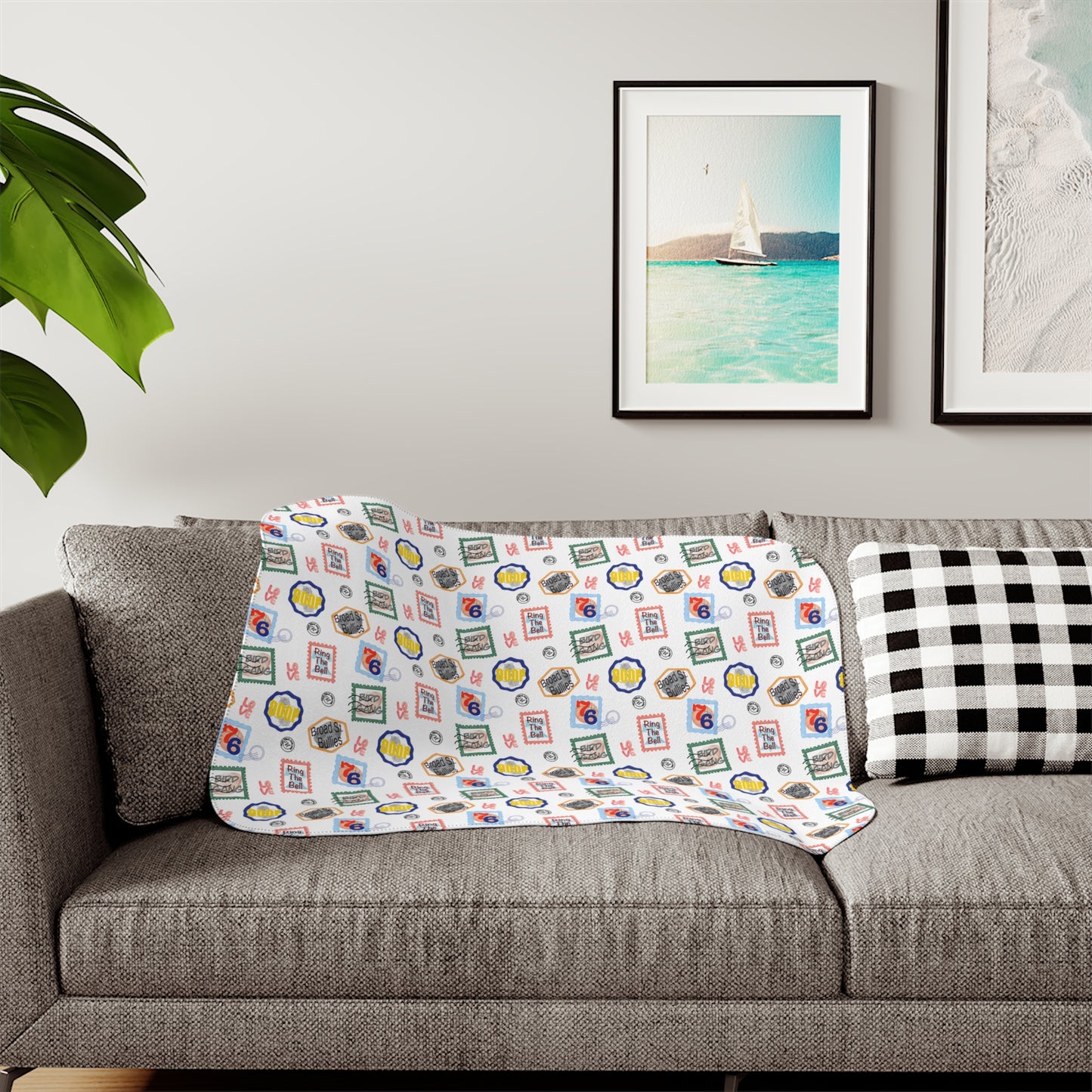 Philadelphia Teams Stamp Sherpa Blanket