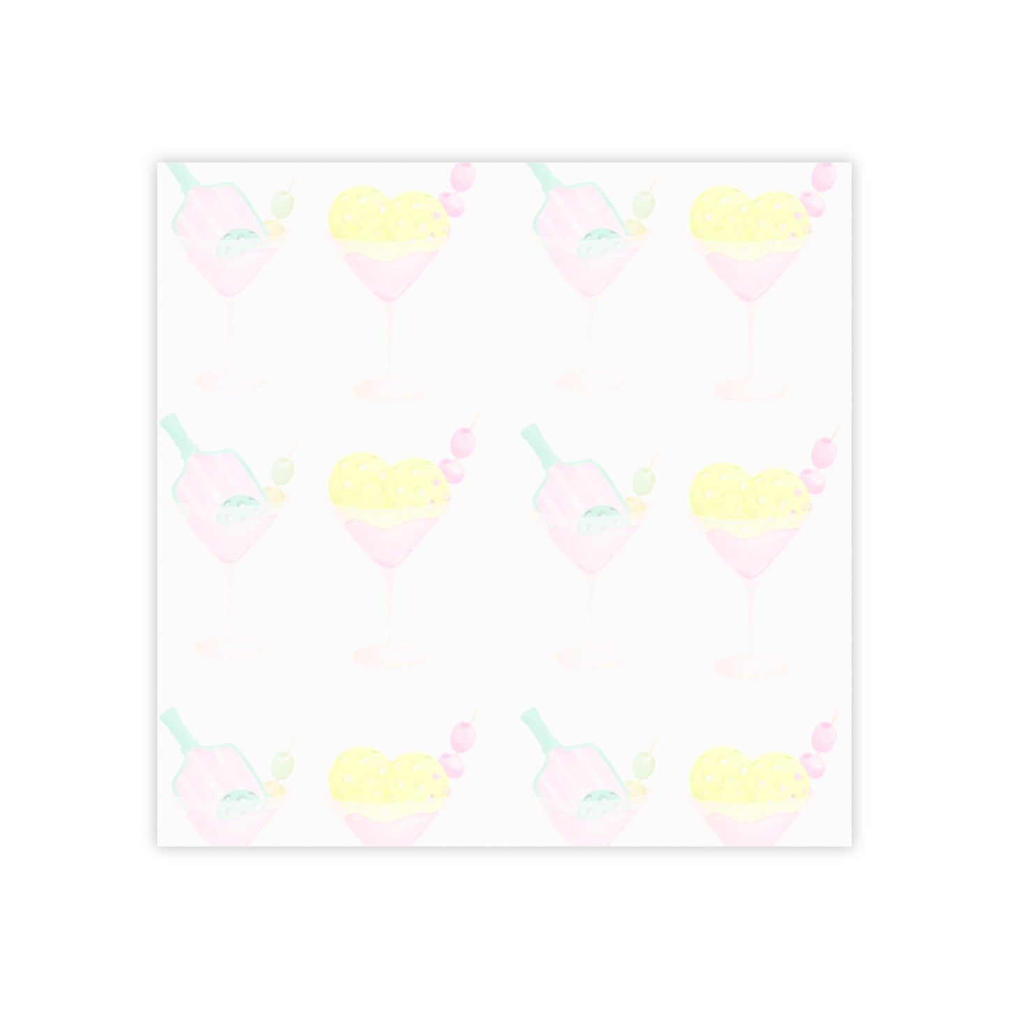 Pickleball Martini Post-it® Note Pads — Watercolor Paddle & Cocktail Sticky Notes