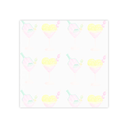 Pickleball Martini Post-it® Note Pads — Watercolor Paddle & Cocktail Sticky Notes