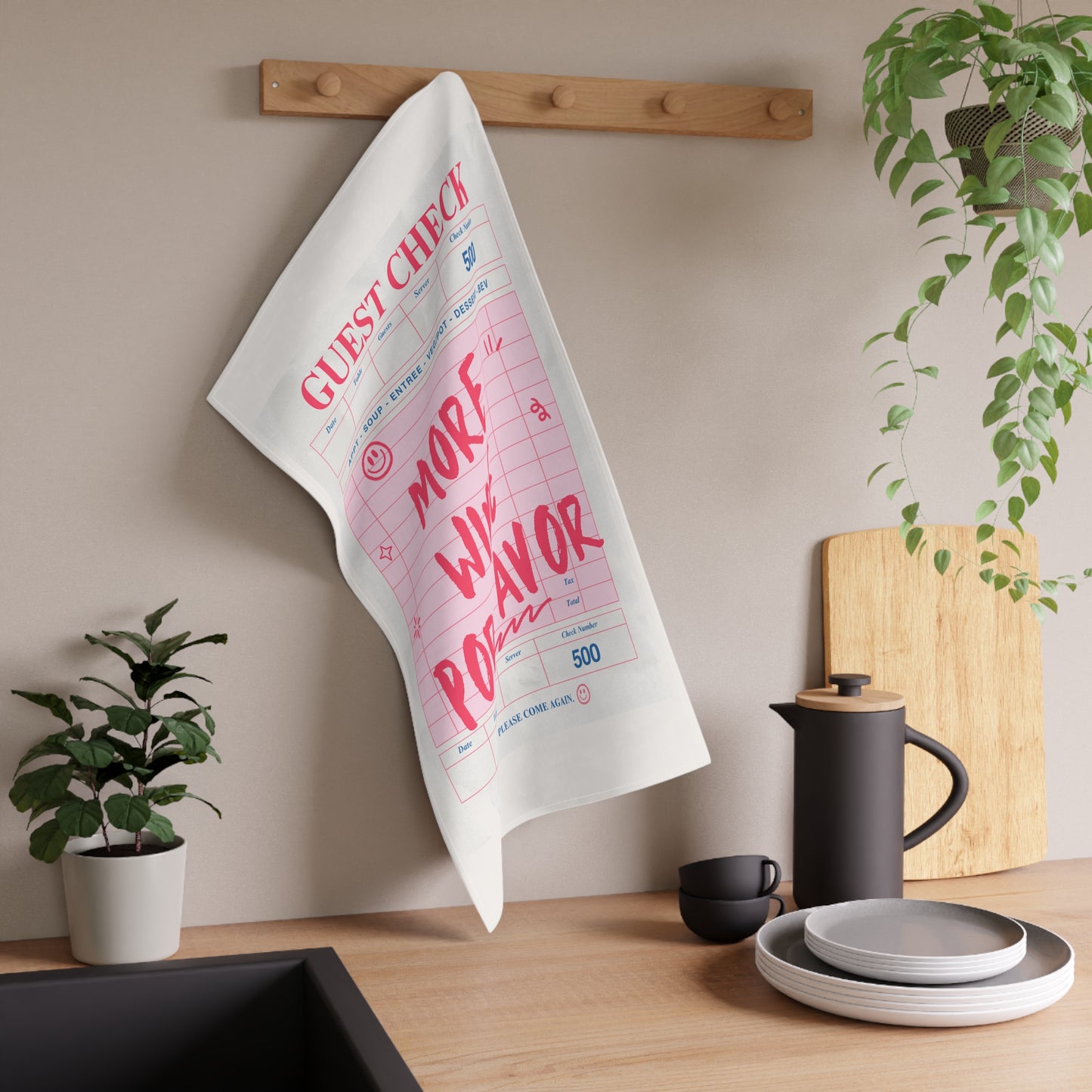 More Wine Por Favor Cotton Tea Towel — Funny Wine Kitchen Towel