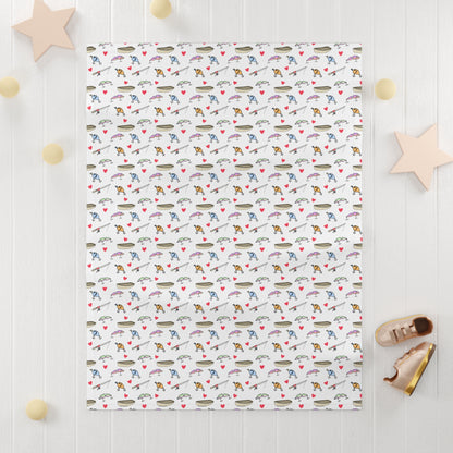Fishing Lure Soft Fleece Baby Blanket