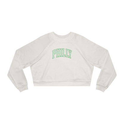 PHILLY Kelly Green Polka Dot Cropped Sweatshirt