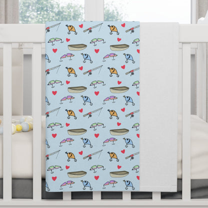 Fishing Lure Soft Fleece Baby Blanket