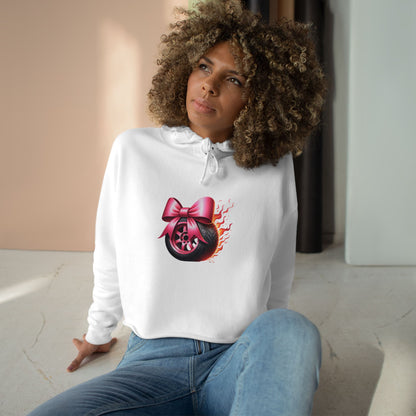 Burnout and Bows Crop Hoodie