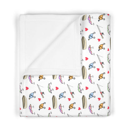 Fishing Lure Soft Fleece Baby Blanket