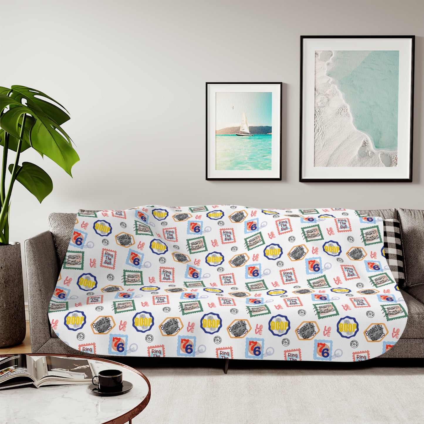 Philadelphia Teams Stamp Sherpa Blanket