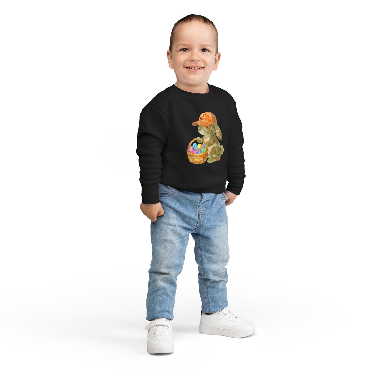 Watercolor Camo "Egg Hunter" Toddler Sweatshirt