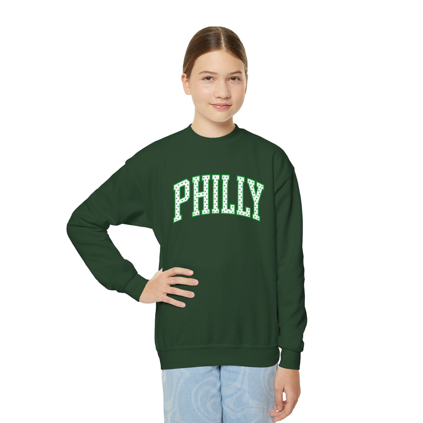 PHILLY Polka Dot Youth Crewneck Sweatshirt