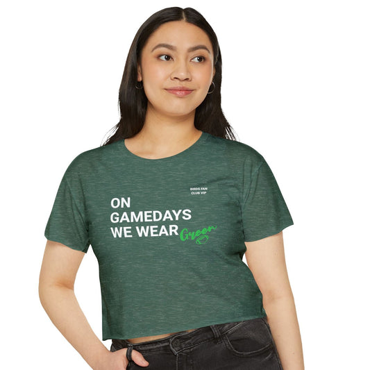 On Gamedays We Wear Green Crop
