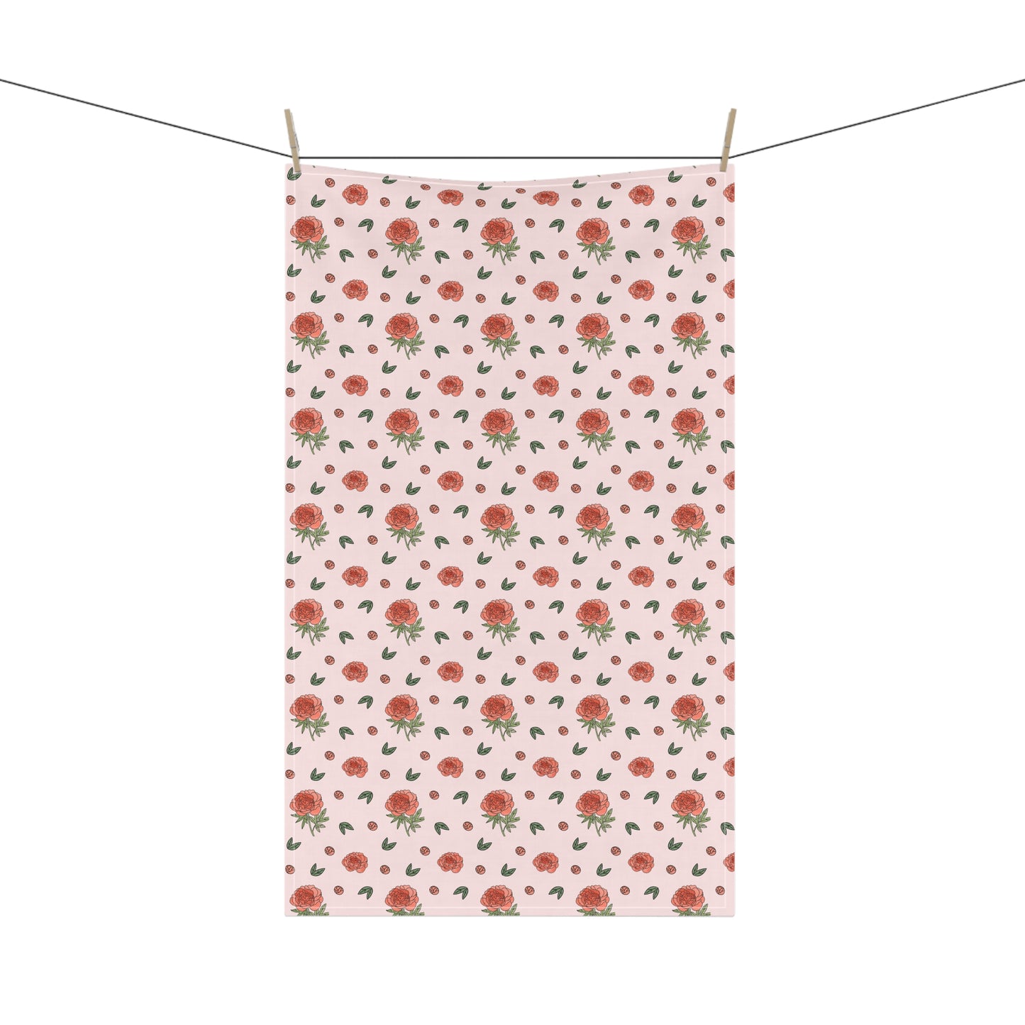 Peony Cotton Tea Towel — Floral Kitchen Tea Towel