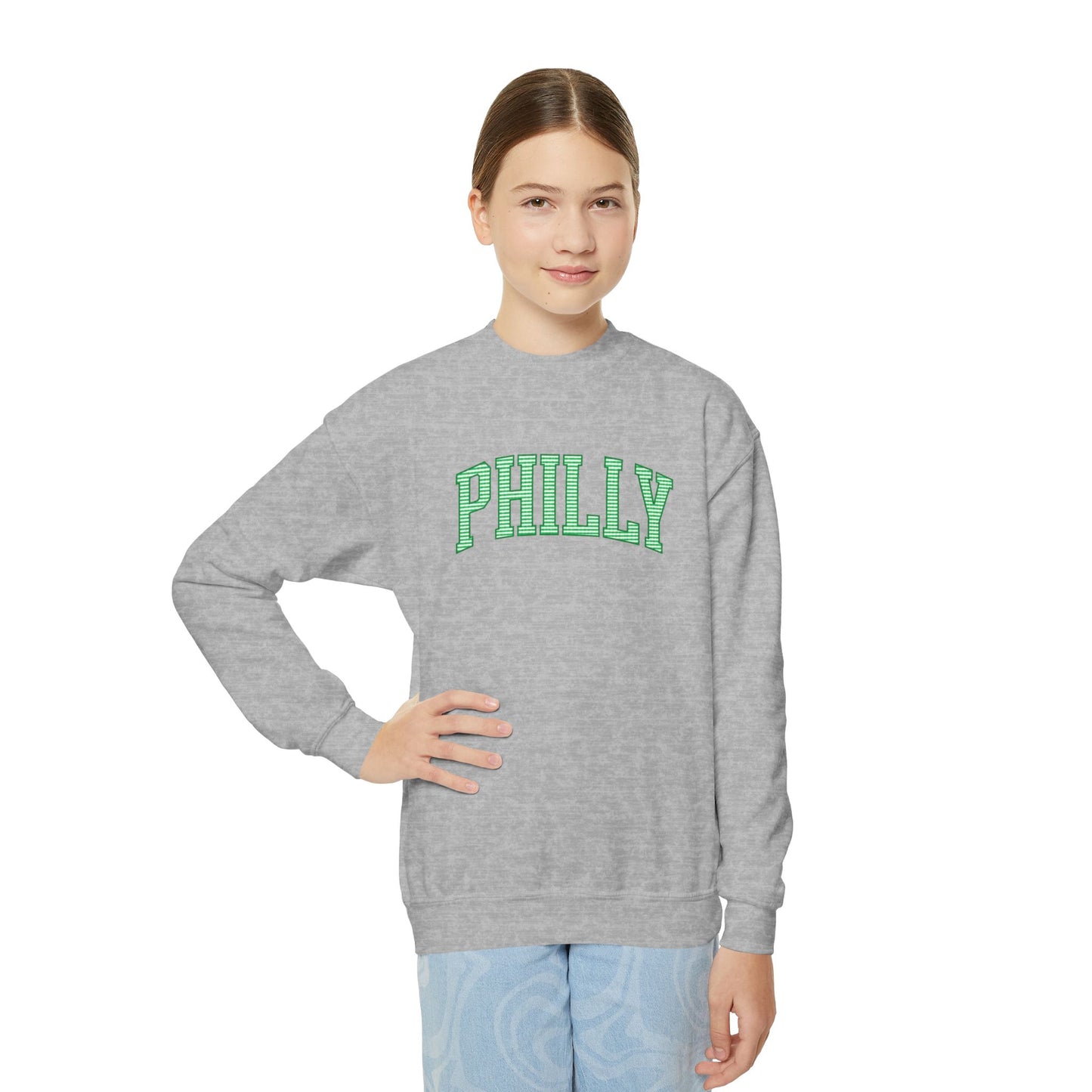 PHILLY Seersucker Youth Crewneck Sweatshirt