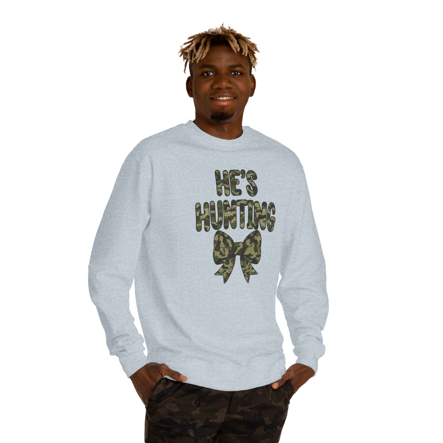 He's Hunting Faux Knit Sweatshirt