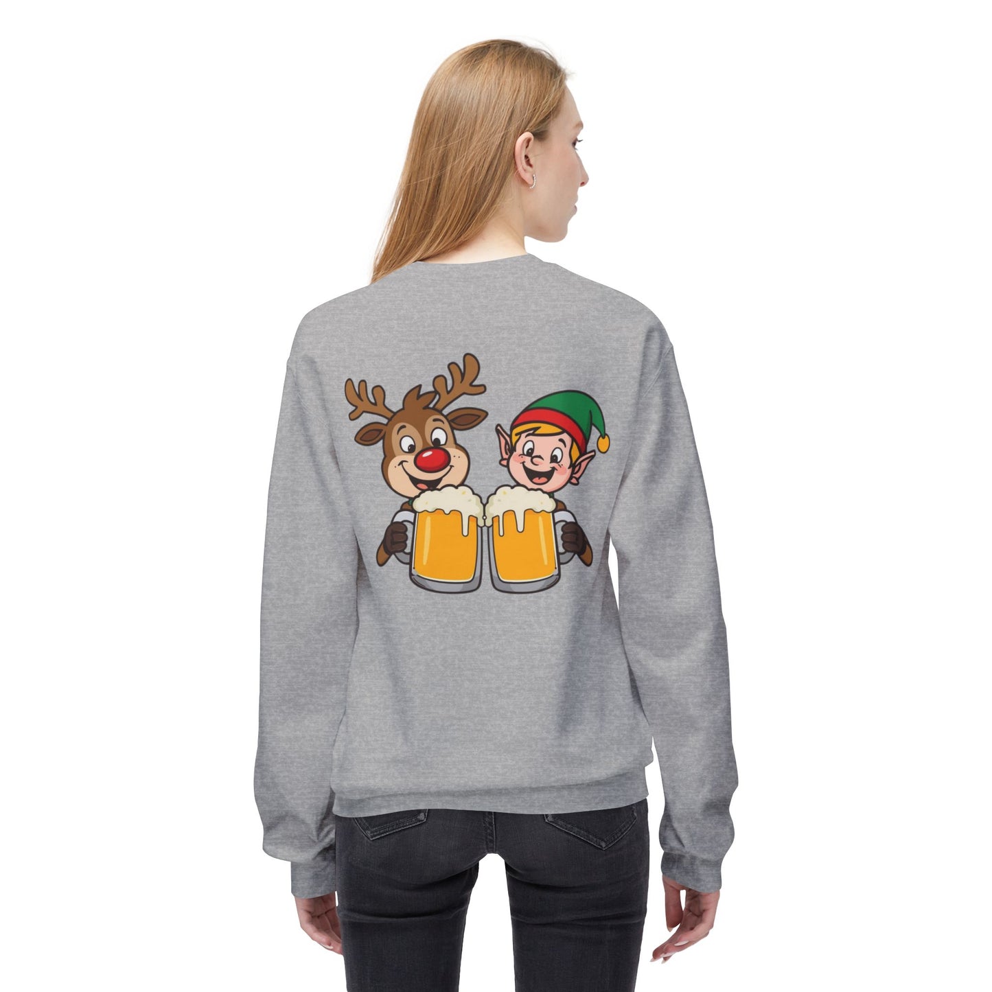 Unisex Santa's Beer Tab Midweight Crewneck Sweatshirt