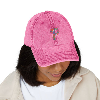 Floral P Acid Wash Baseball Cap