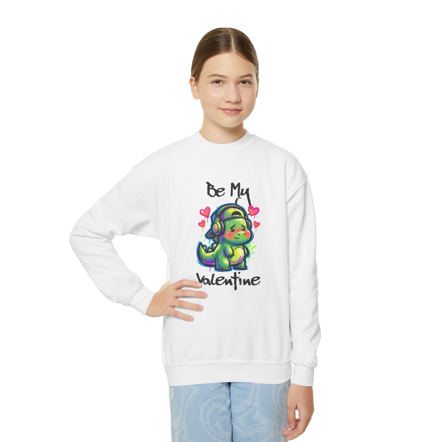 Dino Valentine Youth Sweatshirt