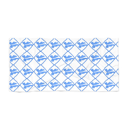 Blue Bow Croquette Beach Towel