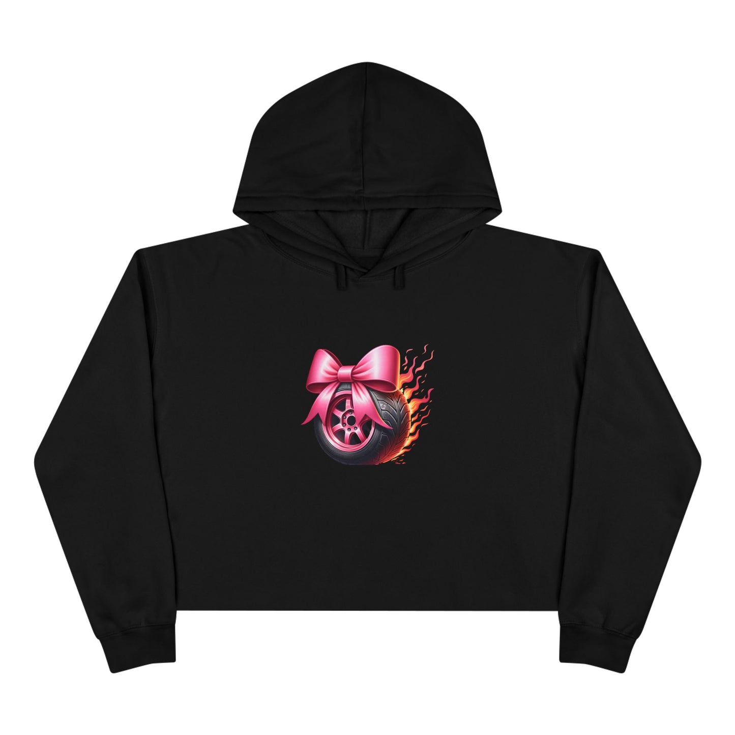 Burnout and Bows Crop Hoodie