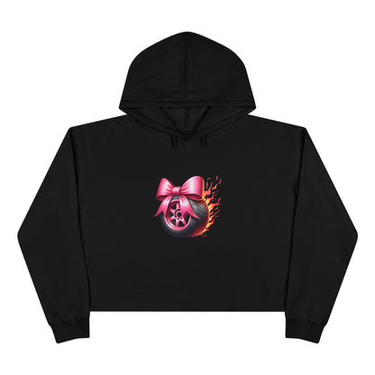 Burnout and Bows Crop Hoodie