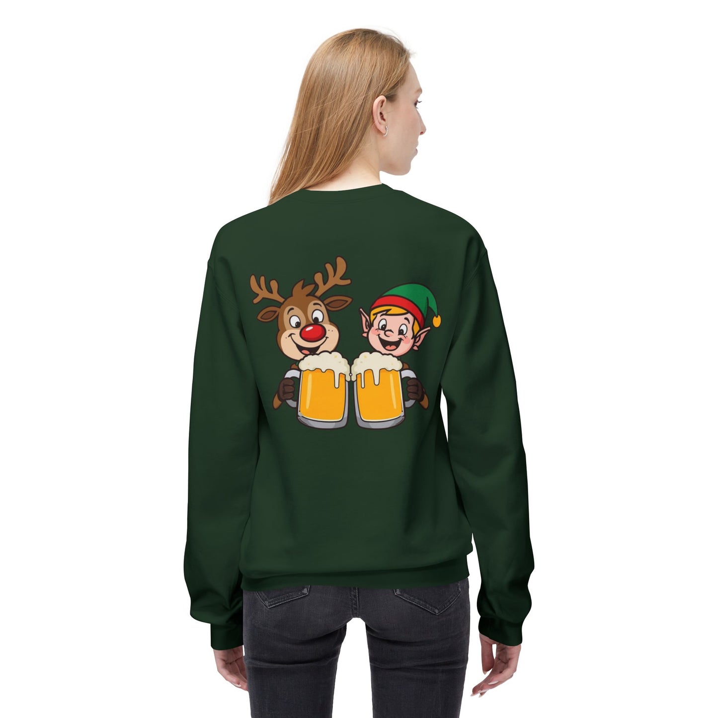 Unisex Santa's Beer Tab Midweight Crewneck Sweatshirt