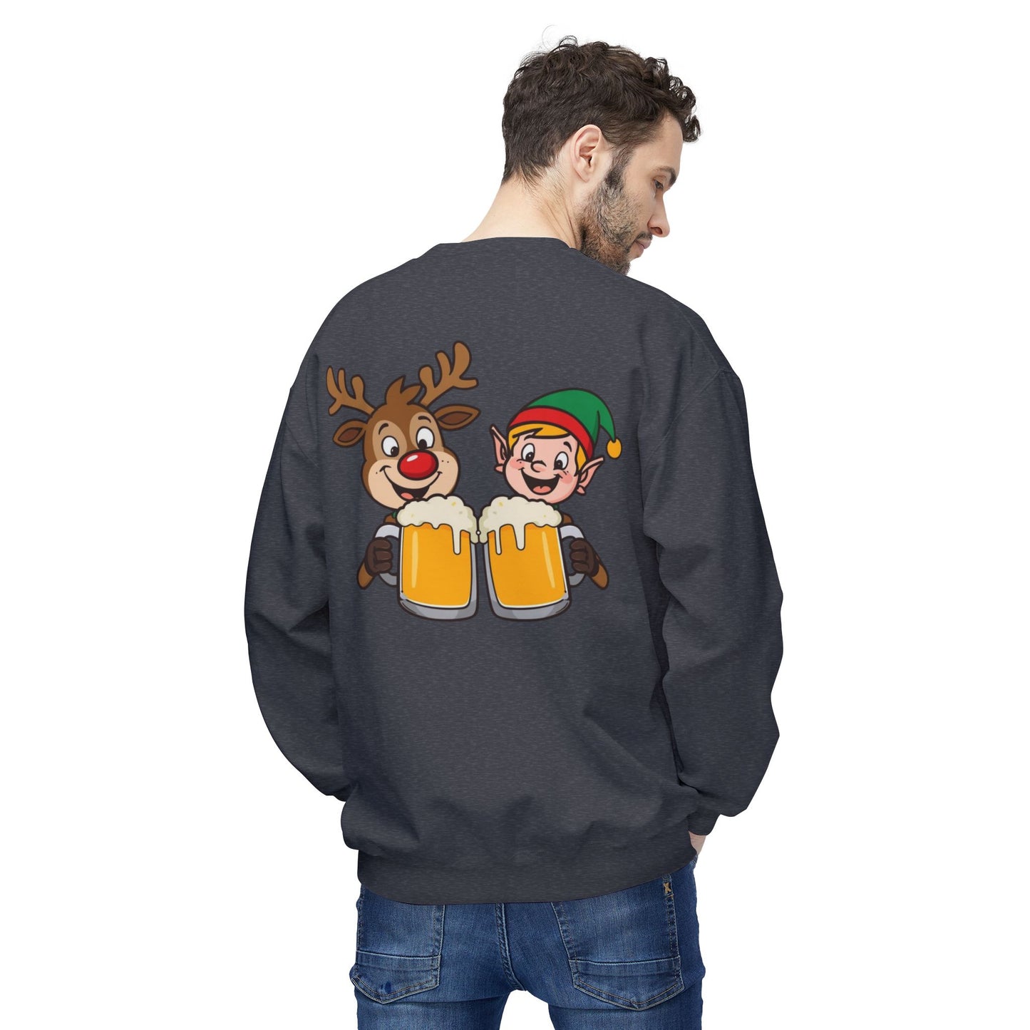 Unisex Santa's Beer Tab Midweight Crewneck Sweatshirt