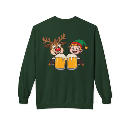 Unisex Santa's Beer Tab Midweight Crewneck Sweatshirt