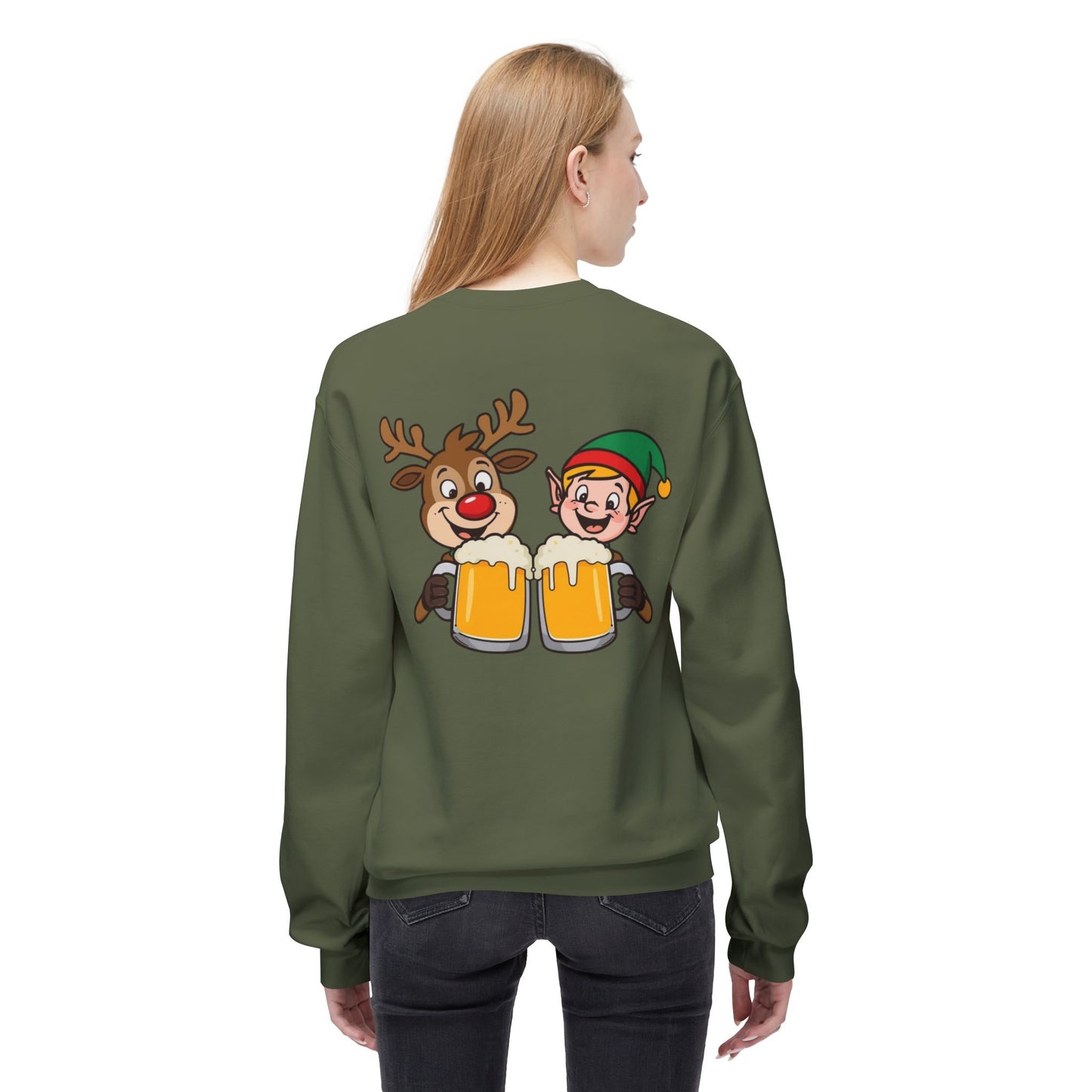 Unisex Santa's Beer Tab Midweight Crewneck Sweatshirt
