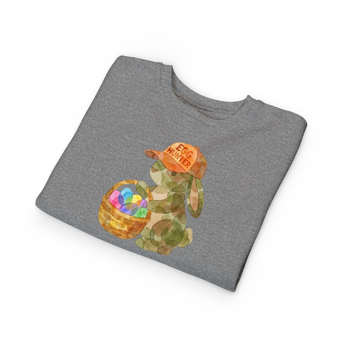 Watercolor Camo "Egg Hunter" Toddler Sweatshirt