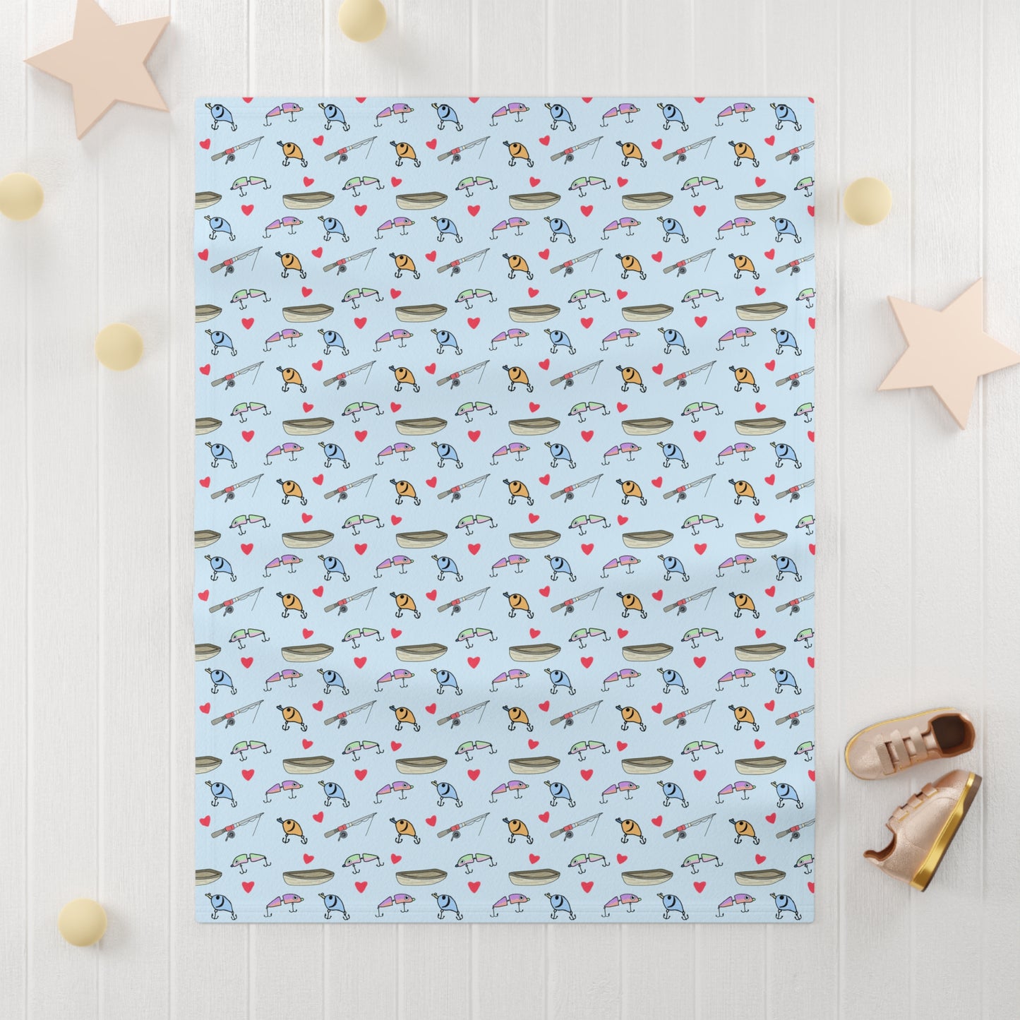 Fishing Lure Soft Fleece Baby Blanket