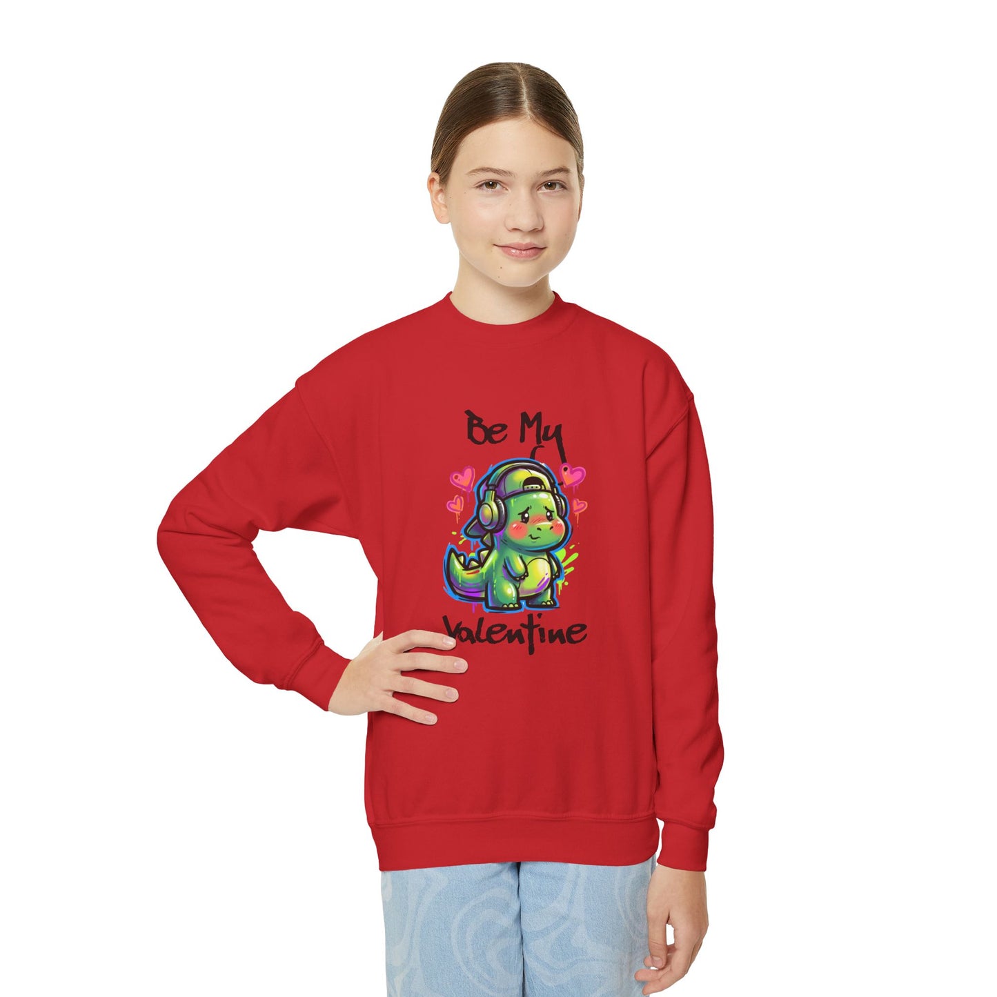 Dino Valentine Youth Sweatshirt