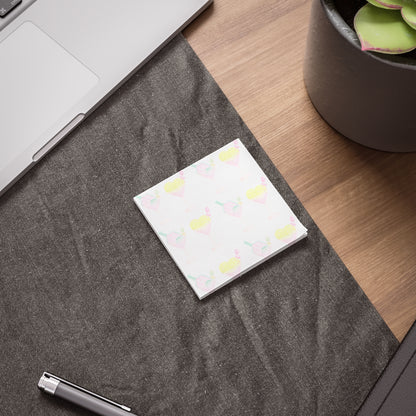 Pickleball Martini Post-it® Note Pads — Watercolor Paddle & Cocktail Sticky Notes