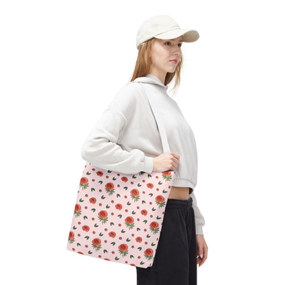 Peony Print Tote Bag