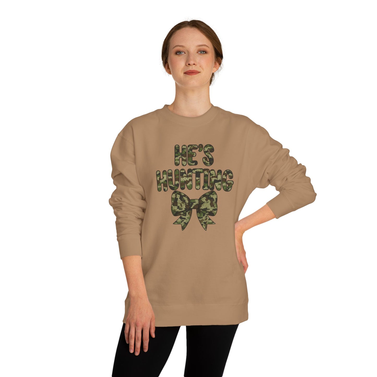 He's Hunting Faux Knit Sweatshirt