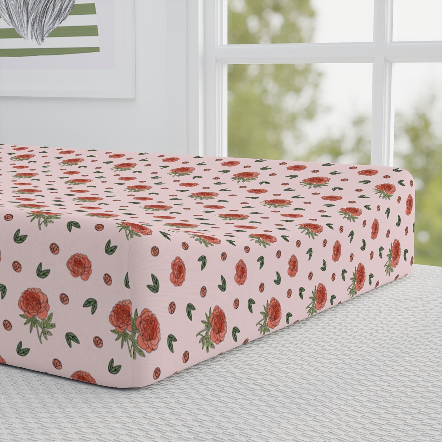 Peony Baby Changing Pad Cover