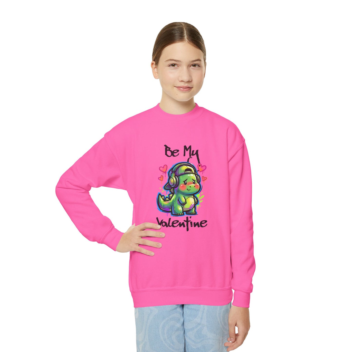 Dino Valentine Youth Sweatshirt
